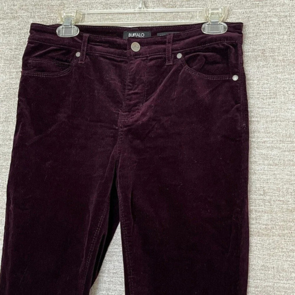 Buffalo David Bitton Jeans Womens Burgundy 6/28 Micro Cord Mid-Rise‎ Slim Sculpt - Picture 2 of 12